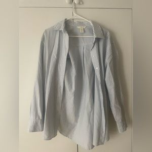 H&M blue and white striped button down